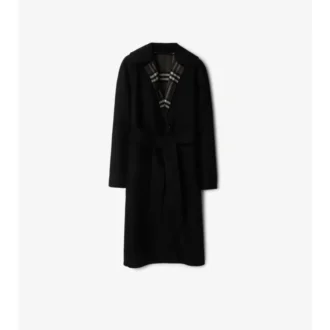 Cappotto avvolgente reversibile in lana