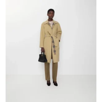 Cappotto avvolgente reversibile in lana