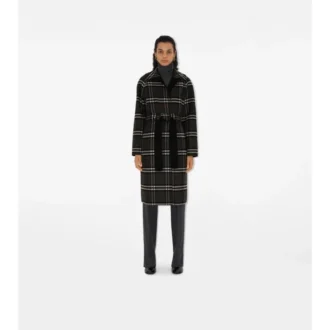 Cappotto avvolgente reversibile in lana