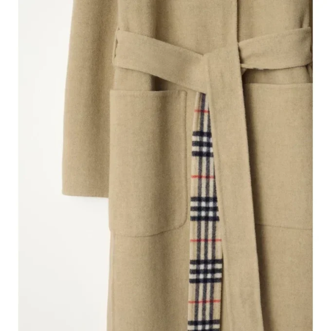 Cappotto avvolgente reversibile in lana