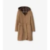 Cappotto avvolgente reversibile in lana con cappuccio