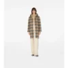 Cappotto avvolgente reversibile in lana con cappuccio