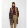 Cappotto avvolgente reversibile in lana con cappuccio