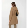 Cappotto avvolgente reversibile in lana con cappuccio