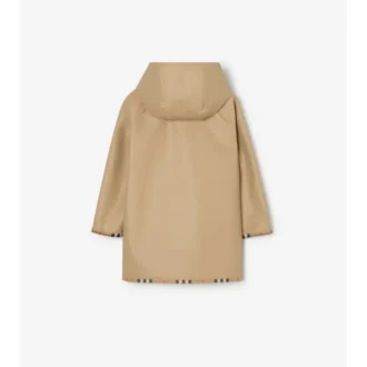 Cappotto con cappuccio in cotone a quadri