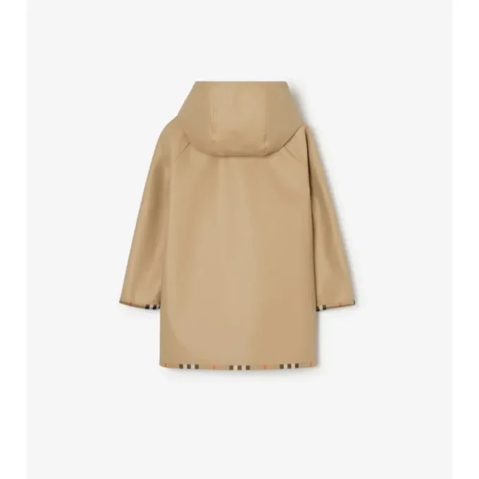 Cappotto con cappuccio in cotone a quadri