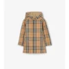 Cappotto con cappuccio in cotone a quadri