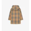 Cappotto con cappuccio in cotone a quadri