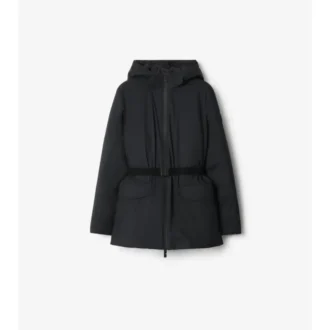 Cappotto corto in nylon con cappuccio