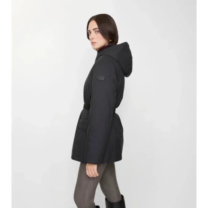 Cappotto corto in nylon con cappuccio