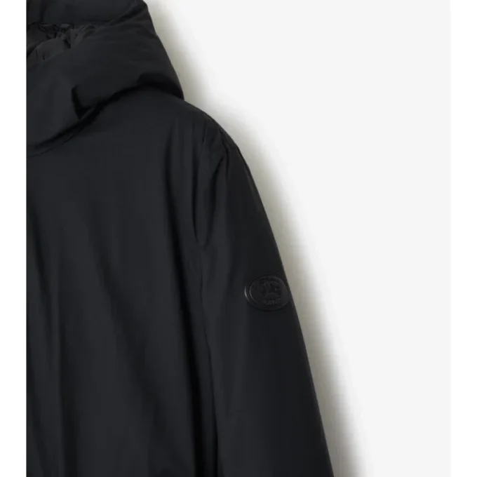 Cappotto corto in nylon con cappuccio