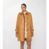 Cappotto corto in pelle con frange