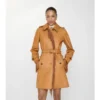 Cappotto corto in pelle con frange