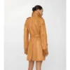 Cappotto corto in pelle con frange