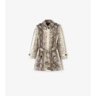 Cappotto da auto Stonehaven in cotone rivestito con stampa pitonata corta
