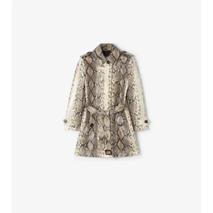 Cappotto da auto Stonehaven in cotone rivestito con stampa pitonata corta