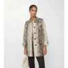 Cappotto da auto Stonehaven in cotone rivestito con stampa pitonata corta