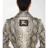 Cappotto da auto Stonehaven in cotone rivestito con stampa pitonata corta