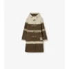 Cappotto duffle in misto lana e cotone a righe