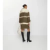 Cappotto duffle in misto lana e cotone a righe
