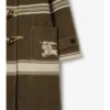 Cappotto duffle in misto lana e cotone a righe