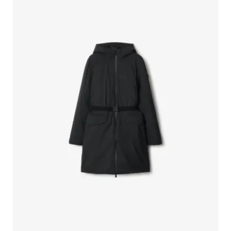 Cappotto in nylon con cappuccio di media lunghezza