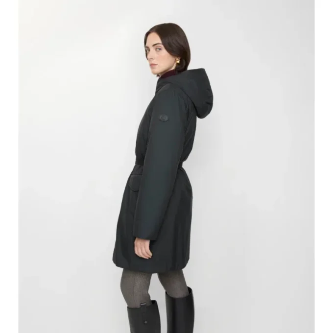 Cappotto in nylon con cappuccio di media lunghezza