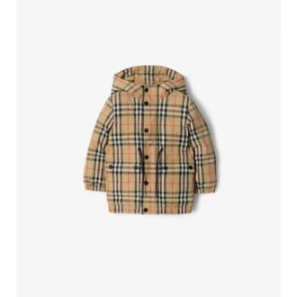 Cappotto in nylon con motivo a quadri