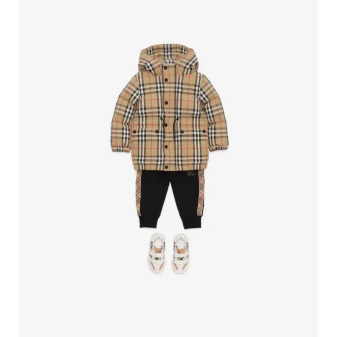 Cappotto in nylon con motivo a quadri