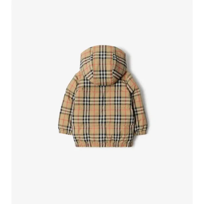 Cappotto in nylon con motivo a quadri