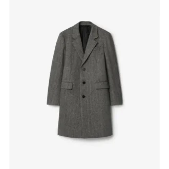 Cappotto sartoriale in lana a spina di pesce