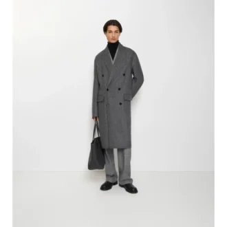 Cappotto sartoriale in lana a spina di pesce
