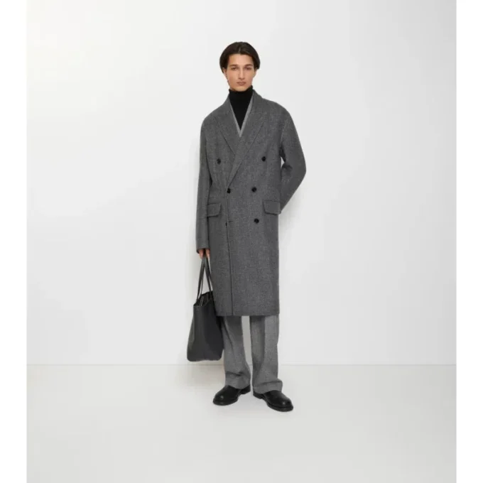 Cappotto sartoriale in lana a spina di pesce