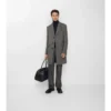 Cappotto sartoriale in lana a spina di pesce