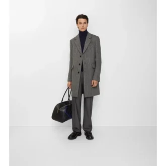 Cappotto sartoriale in lana a spina di pesce
