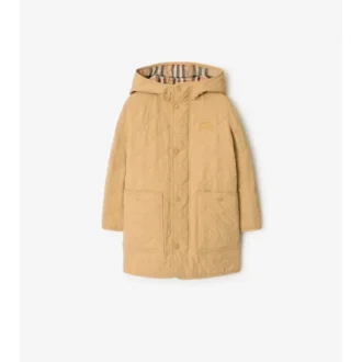 Cappotto trapuntato in nylon con cappuccio