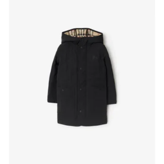 Cappotto trapuntato in nylon con cappuccio