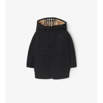 Cappotto trapuntato in nylon con cappuccio