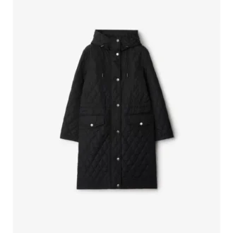 Cappotto trapuntato in nylon con cappuccio