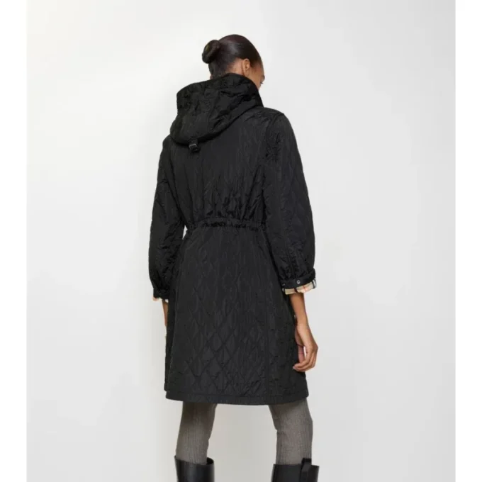 Cappotto trapuntato in nylon con cappuccio
