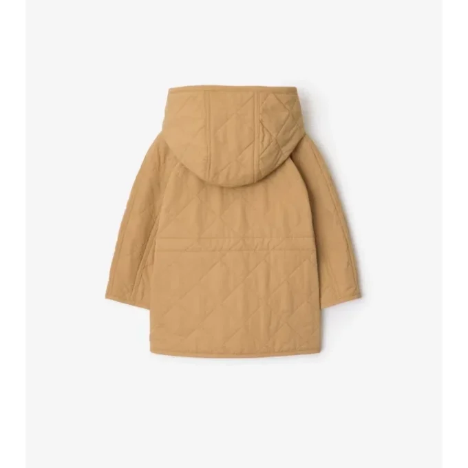 Cappotto trapuntato in nylon con cappuccio