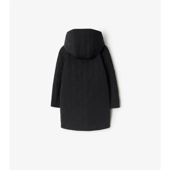 Cappotto trapuntato in nylon con cappuccio