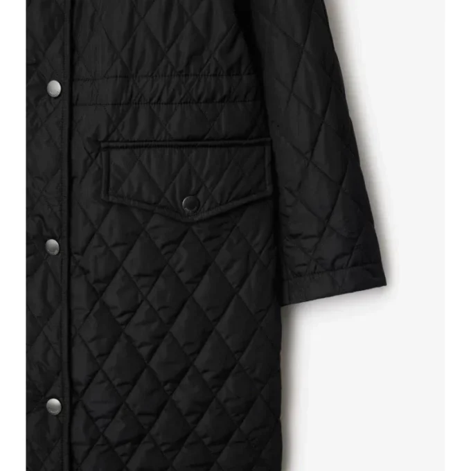 Cappotto trapuntato in nylon con cappuccio
