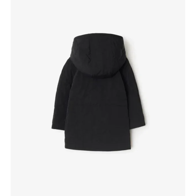 Cappotto trapuntato in nylon con cappuccio