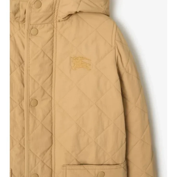 Cappotto trapuntato in nylon con cappuccio