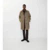 Car Coat Burberry a doppio risvolto in lana a spina di pesce