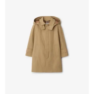 Car Coat in cotone con cappuccio