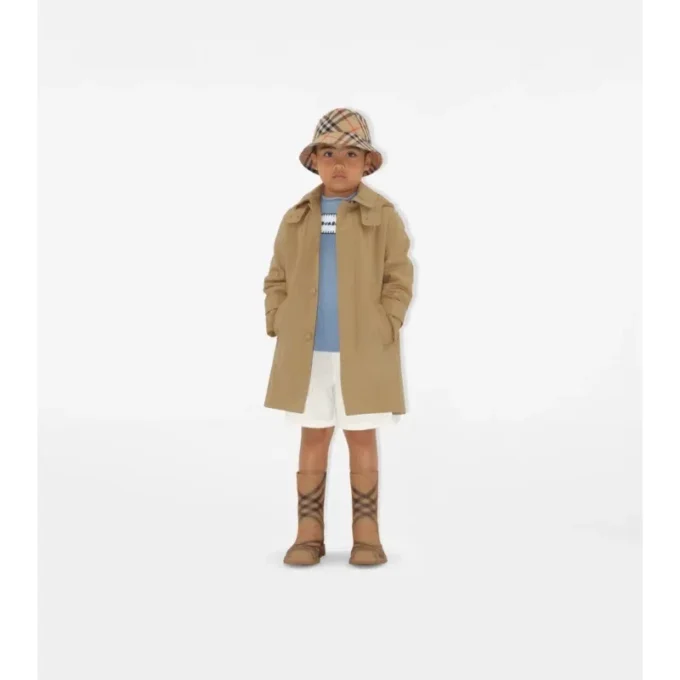 Car Coat in cotone con cappuccio