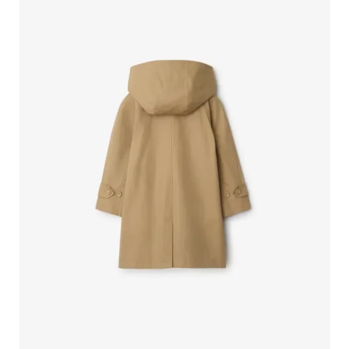 Car Coat in cotone con cappuccio