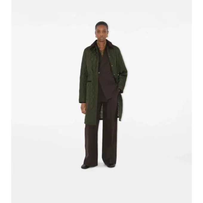 Car Coat in nylon trapuntato di media lunghezza